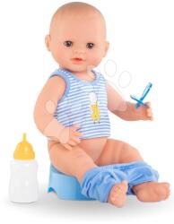 Corolle Păpușa Paul bea și face caca Grand Poupon Corolle cu ochișori care clipesc și 3 accesorii, 36 cm, pentru 24+ luni (CO130410) Papusa