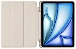  ZONE TP SC Pen Holder Hybrid Smart Case mappa tok közepesen ütésálló érintőceruza tartó érintőceruza nélkül átlátszó hátlap Apple iPad Air (2020 / 2022) / iPad Air 11 (2024) bézs