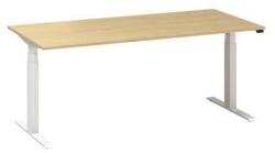 Alfa Office Alfa Up állítható magasságú irodai asztal fehér lábazattal, 180 x 80 x 61, 5-127, 5 cm, bükk Bavaria mintázat