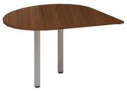 Alfa Office Alfa 200 asztal toldóelem szürke lábazattal, 120 x 120 x 74, 2 cm, csepp, balos kivitel, dió mintázat