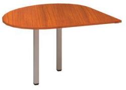 Alfa Office Alfa 200 asztal toldóelem szürke lábazattal, 120 x 120 x 74, 2 cm, csepp, balos kivitel, cseresznye mintázat