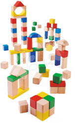 Eichhorn Cuburi din lemn Wooden Blocks Coloured Eichhorn colorate 75 bucăți mărimea 25 mm de la 12 luni (EH21254)