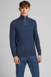 JACK & JONES Jack & Jones, Garbónyakú pulóver rövid cipzárral, Tengerészkék, XL (12189339-NAVY-BLAZER-XL)