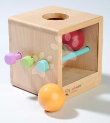 Eichhorn Cutie din lemn cu fereastră Montessori Box with Balls Eichhorn 3 bețe și 2 bile pentru dezvoltarea motricității fine de la 12 luni (EH6030)