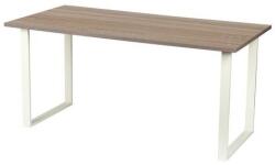 Viva 2 Viva Square irodai asztal, 180 x 80 x 75 cm, egyenes kivitel, fehér lábakkal, sonoma tölgy