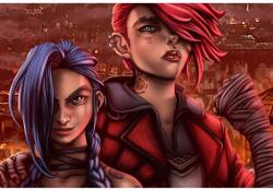  Jinx And VI Fanart poszter, 61x90 cm, poszter2843, többszínű (poster2843)