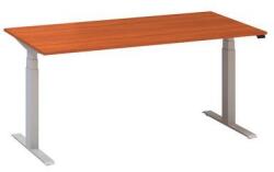 Alfa Office Alfa Up állítható magasságú irodai asztal szürke lábazattal, 160 x 80 x 61, 5-127, 5 cm, vadcseresznye mintázat