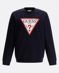 GUESS GUESS, Kerek nyakú logómintás pulóver, Tengerészkék, M (M2YQ37-K6ZS1-G7V2-M)