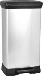 Keter Pedálos szemetes, fémhatású, 50 l, CURVER, fekete (UCPE50F) (UCPE50F)