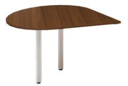 Alfa Office Alfa 100 asztal toldóelem, 120 x 120 x 73, 5 cm, csepp, balos kivitel, dió mintázat