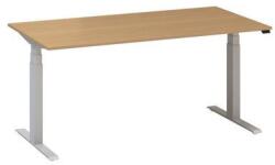 Alfa Office Alfa Up állítható magasságú irodai asztal szürke lábazattal, 160 x 80 x 61, 5-127, 5 cm, vadkörte mintázat