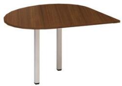Alfa Office Alfa 200 asztal toldóelem fehér lábazattal, 120 x 120 x 74, 2 cm, csepp, balos kivitel, dió mintázat