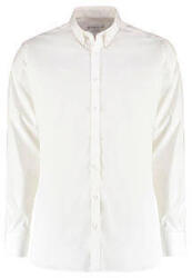 Kustom Kit Férfi hosszú ujjú Ing Kustom Kit Slim Fit Stretch Oxford Shirt LS M, Fehér