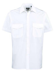 Premier Férfi ing Premier PR212 Men’S Short Sleeve pilot Shirt -M/L, White