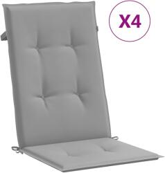 vidaXL 4 db szürke szövet kerti magas háttámlájú székpárna 120x50x3 cm 43180 (43180)