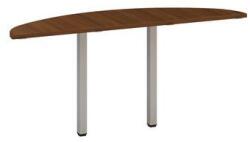 Alfa Office Alfa 200 asztal toldóelem szürke lábazattal, 45 x 162, 5 x 74, 2 cm, félkör, dió mintázat