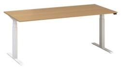 Alfa Office Alfa Up állítható magasságú irodai asztal fehér lábazattal, 180 x 80 x 61, 5-127, 5 cm, vadkörte mintázat