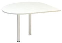 Alfa Office Alfa 200 asztal toldóelem fehér lábazattal, 120 x 120 x 74, 2 cm, csepp, balos kivitel, fehér mintázat
