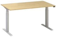 Alfa Office Alfa Up állítható magasságú irodai asztal szürke lábazattal, 140 x 80 x 61, 5-127, 5 cm, bükk Bavaria mintázat