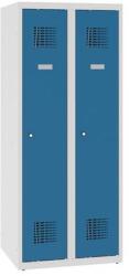 Malow Alacsony iskolai öltözőszekrény, 2 ajtós, 300 mm, szürke/kék, hárompontos hengerzárral