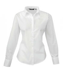 Premier Női Premier PR300 Women'S Long Sleeve poplin Blouse -8XL, White