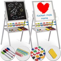 RicoKids fejlesztő Mágneses forgó krétatábla kiegészítőkkel, 101x54x55cm - Szürke (TE780000)
