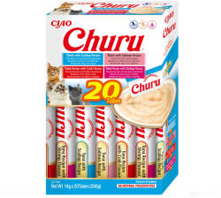 Churu Cat Varieties, Recompense Cremoase pentru pisici, cu Ton si Fructe de Mare, 20 Buc, 280 g