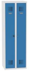 Malow Hegesztett öltözőszekrény Rachel, 2 rekesz, szélesség 600 mm, hengerzár, szürke/kék