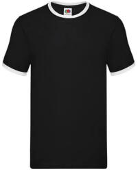 Fruit of the Loom Uniszex póló Rövid ujjú Fruit of the Loom Ringer T - M, Fekete/Fehér