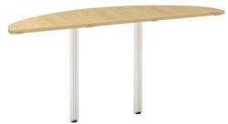 Alfa Office Alfa 100 asztal toldóelem szürke lábazattal, 45 x 162, 5 x 73, 5 cm, félkör, vadkörte mintázat