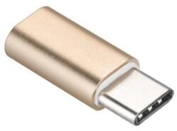 Forever Adapter, átalakító, OTG, Micro usb -> Type-C, arany (PT-4051-583969958)