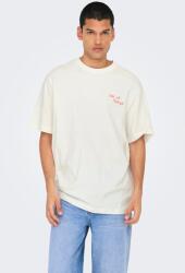 Only & Sons Only & Sons, Organikuspamut póló mintával, Fehér, Rózsaszín, 2XL (22034452-CLOUD-DANCER-SUR-LA-PLAGE-CLOUD-XXL)