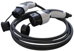 EcoVolter töltőkábel elektromos járművekhez Type2, 11kW 3x16A 5m, fehér vég Tesla gombbal (3x16A, 5m, Tesla, bílá)