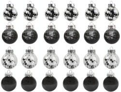 Verk 26102 Karácsonyi díszek készlet, gömbök, 24 darab, átmérő 6 cm, fekete