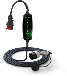 EcoVolter II intelligens hordozható fali doboz 11kW, 3x16A, 6, 5 m APP (BT) kábel, type2 (EcoVolter II 3x16A-6,5 m (Offline))