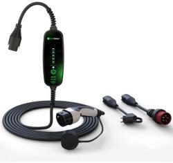 EcoVolter II PRO intelligens hordozható fali doboz 11kW, 3x16A, 6, 5 m APP (BT) kábel, BASIC szett, 2. típus (EcoVolter II PRO - 3x16A-6,5 m (Offline))