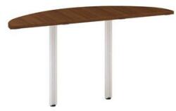 Alfa Office Alfa 100 asztal toldóelem szürke lábazattal, 40 x 142, 5 x 73, 5 cm, félkör, dió mintázat