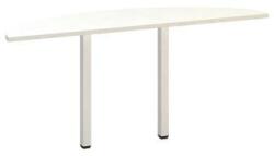 Alfa Office Alfa 200 asztal toldóelem fehér lábazattal, 45 x 162, 5 x 74, 2 cm, félkör, fehér mintázat