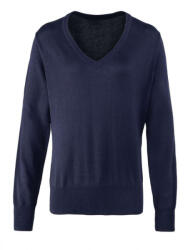 Premier Női Premier PR696 Women'S Knitted v-neck Sweater -M, Navy