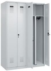 CP 4 rekeszes, négyszárnyú gardróbszekrény, Evolo Plus New, szürke, forgózáras