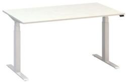 Alfa Office Alfa Up állítható magasságú irodai asztal fehér lábazattal, 140 x 80 x 61, 5-127, 5 cm, fehér mintázat