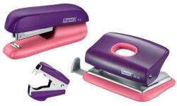 Rapid Tűzőgép, lyukasztó és kapocskiszedő szett, 10 lap, RAPID "F5 Mini", lila/barack (E5000372) - emag