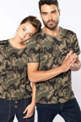 Kariban Férfi póló Kariban KA3030 Rövid Ujjú Terepmintás póló -XL, Olive Terepmintás Camouflage