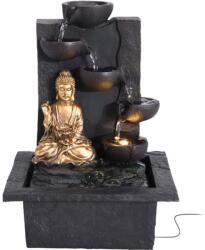 ProGarden Szökőkút- Csobogó Buddha Szobor LED Lámpa, 22x18x30 cm, Hálózati Adapterrel
