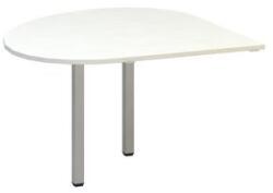 Alfa Office Alfa 200 asztal toldóelem szürke lábazattal, 120 x 120 x 74, 2 cm, csepp, balos kivitel, fehér mintázat