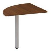 Alfa Office Alfa 200 asztal toldóelem, 80 x 80 x 74, 2 cm, negyedkör, dió mintázat, RAL9022