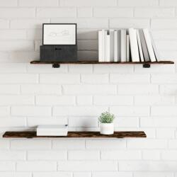 vidaXL Стенни рафтове 4 бр опушен дъб 100x20x1, 5 см инженерно дърво (838291)