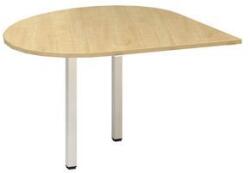 Alfa Office Alfa 200 asztal told? ? elem fehér lábazattal, 120 x 120 x 74, 2 cm, csepp, balos kivitel, vadkörte mintázat