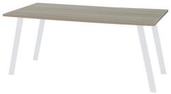Viva 2 Viva Standard irodai asztal, 140 x 80 x 75 cm, egyenes kivitel, fehér lábakkal, osztriga tölgy