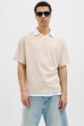 JACK & JONES Jack & Jones, Bő fazonú galléros póló raglánujjakkal, Bézs, Törtfehér, M (12276758-MOONBEAM-M)